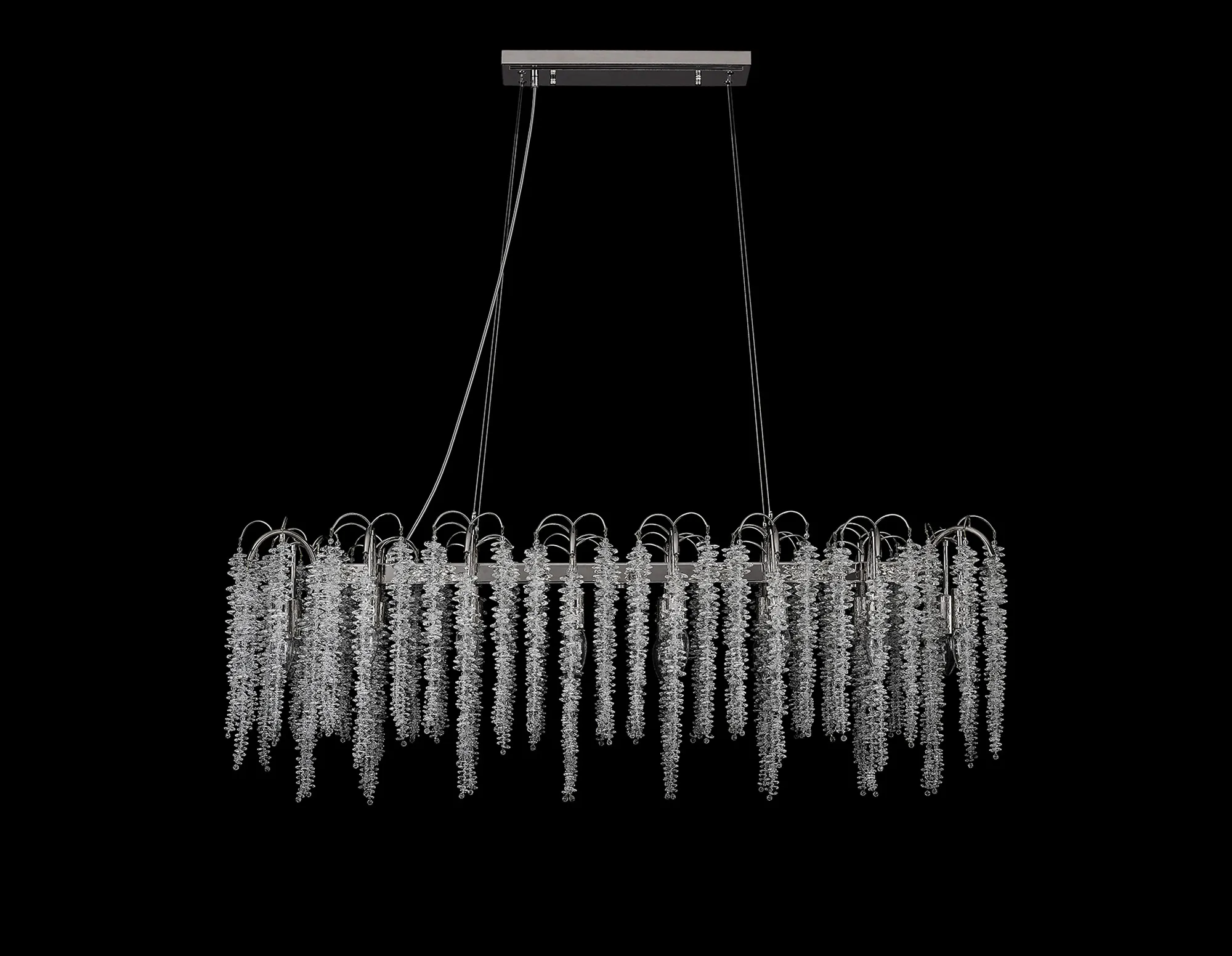 Wisteria Polished Nickel Crystal Ceiling Lights Diyas Linear Crystal Fittings